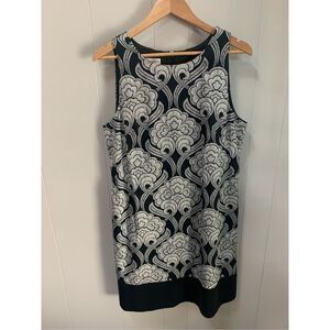 Maggy London Women's Art Deco InspiredSheath Dress Sleeveless Black/White